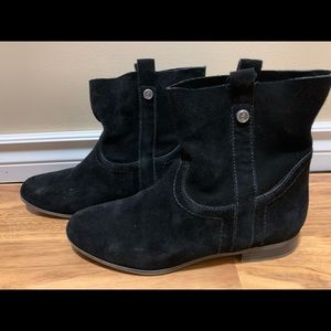 Frye & co. black suede ankle boots